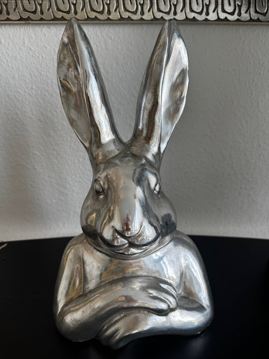 Hasen Kopf ArgenT stilvolle Osterdeko von Exner in Silber ca.35 cm