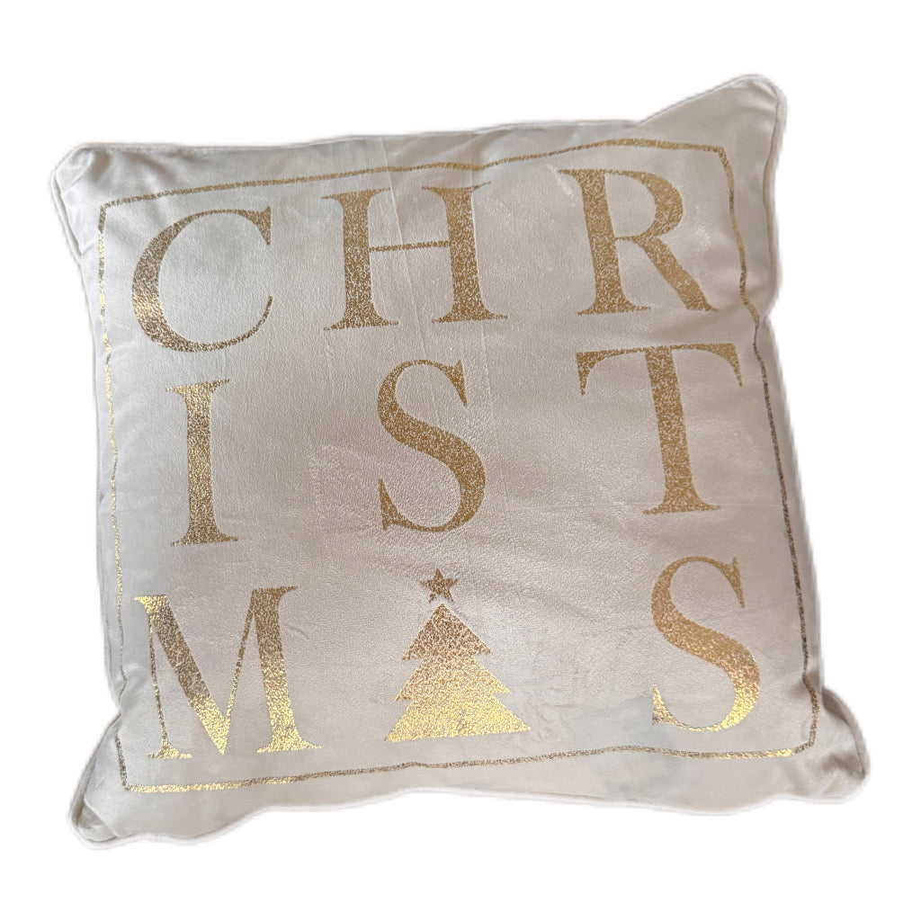 Dekokissen "CHRISTMAS" mit Goldprint 45 x 45 cm von Textino
