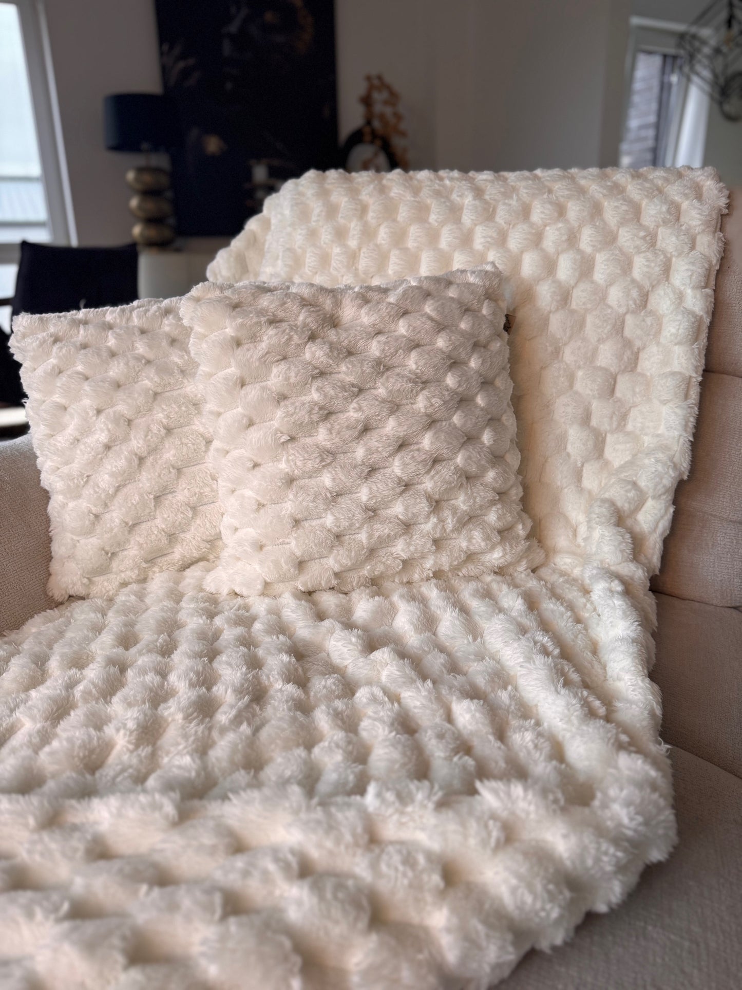 Wohnkissen VIVA Snow white 45 x 45 cm von Dutch Decor