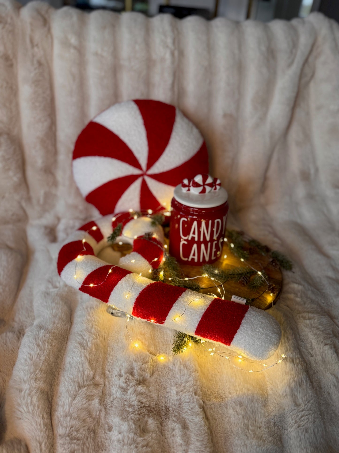 Zuckerstange Kissen in Rot/Weiß von Exner