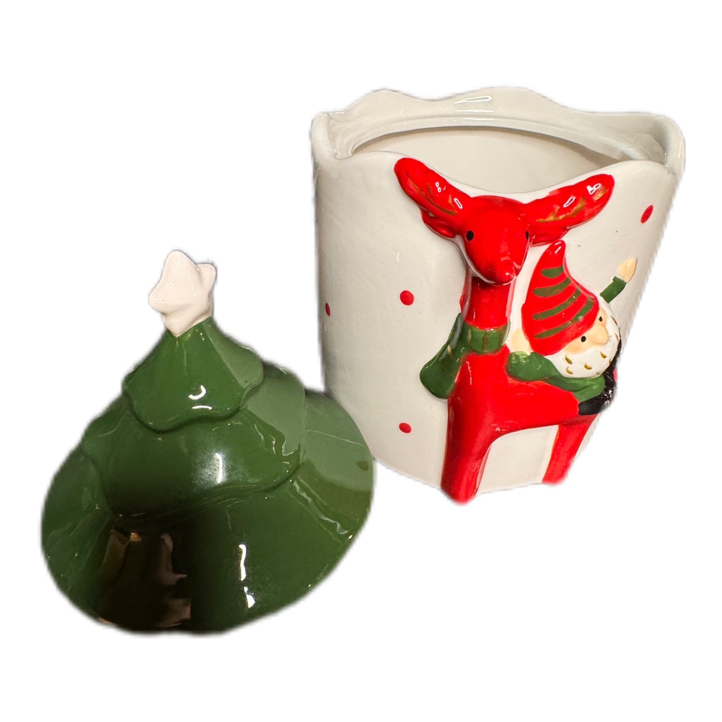 Weihnachts Dose Gris in Rot/Weiß/Grün  von Exner