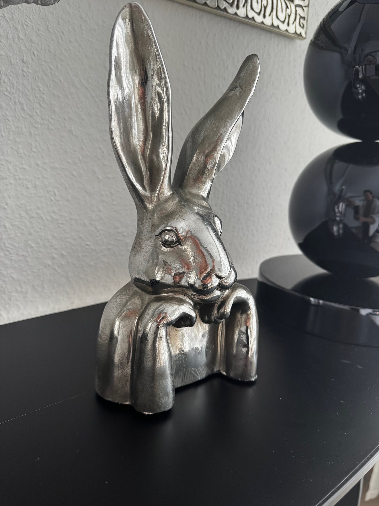 Hasen Kopf ArgenT stilvolle Osterdeko von Exner in Silber ca. 30 cm