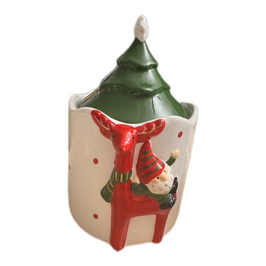 Weihnachts Dose Gris in Rot/Weiß/Grün  von Exner