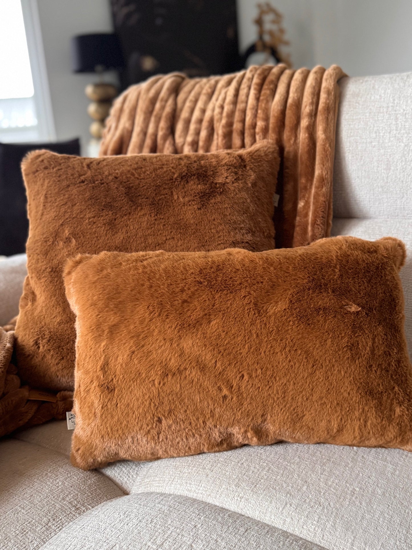 Wohnkissen/ Dekokissen ZAYA in Tobacco  Braun 30 x 50 cm von Dutch Decor