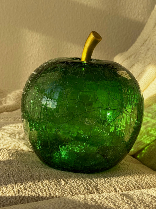 Glasapfel mit 5er LED mit Timer in dunkelgrün 7 cm von Wurm