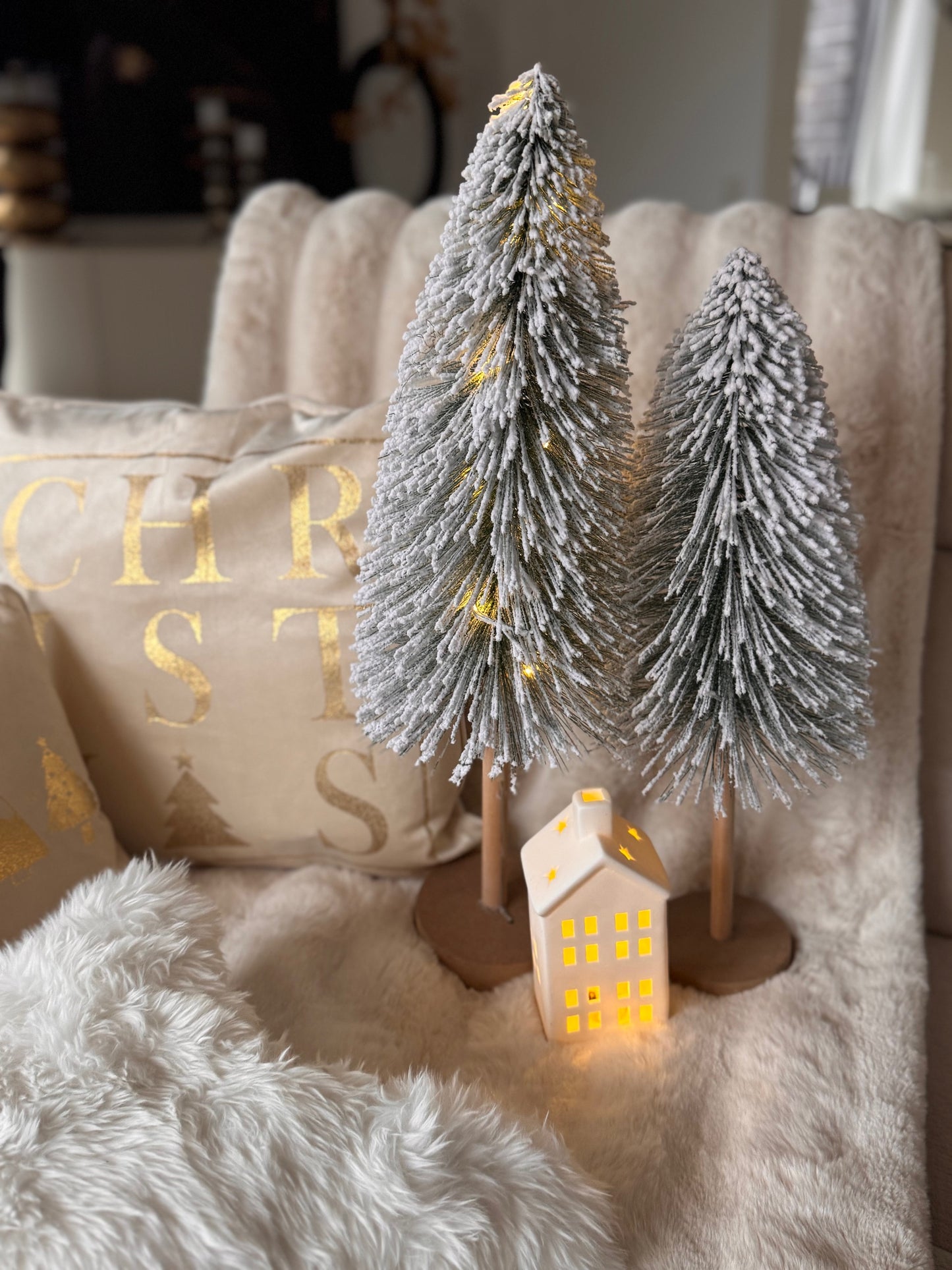 Dekokissen "CHRISTMAS" mit Goldprint 45 x 45 cm von Textino