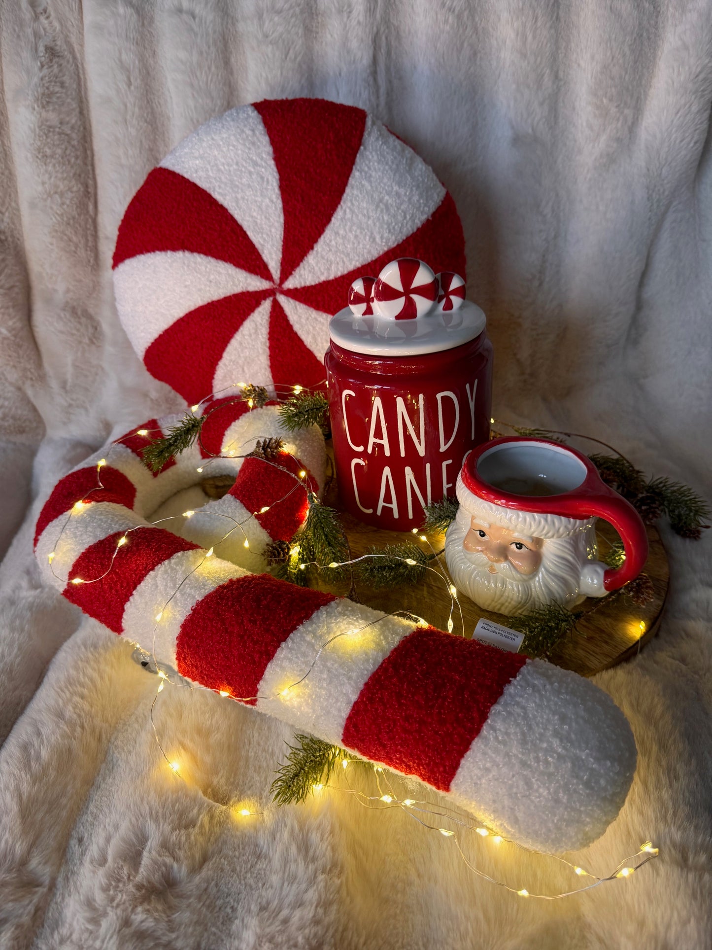 Zuckerstange Kissen in Rot/Weiß von Exner