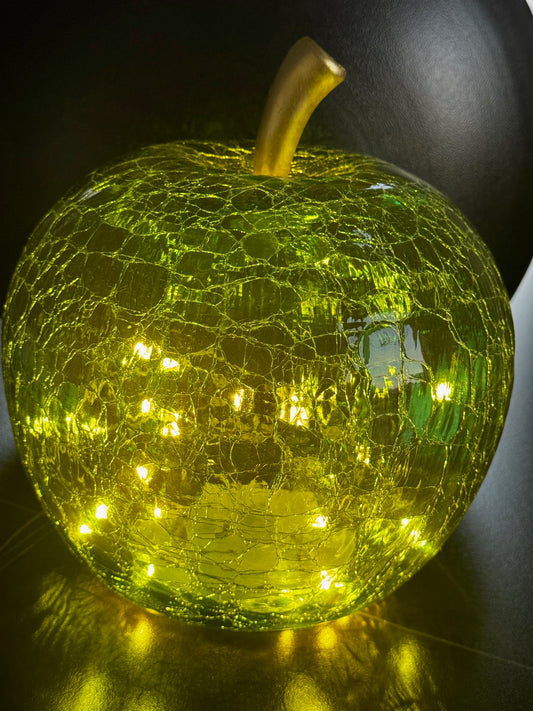 Glasapfel mit 30er LED mit Timer in dunkelgrün 24 cm von Wurm