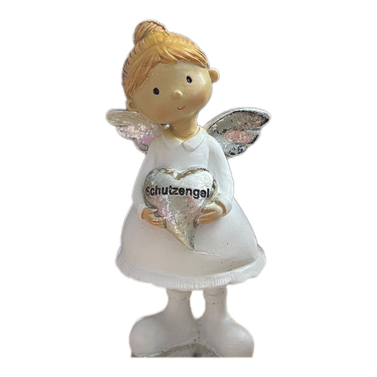 Schutzengel Figur mit Herz 12 cm