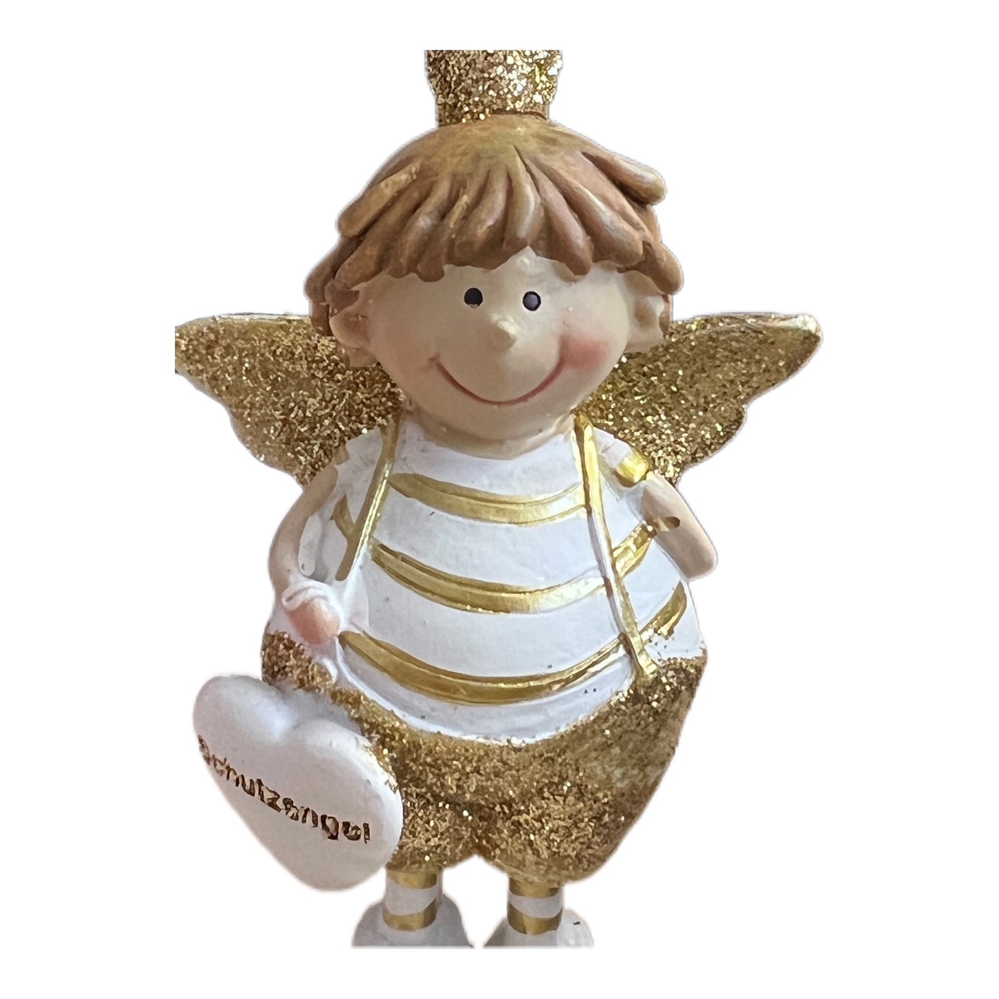 Schutzengel Figur mit goldenen Flügel 10 cm