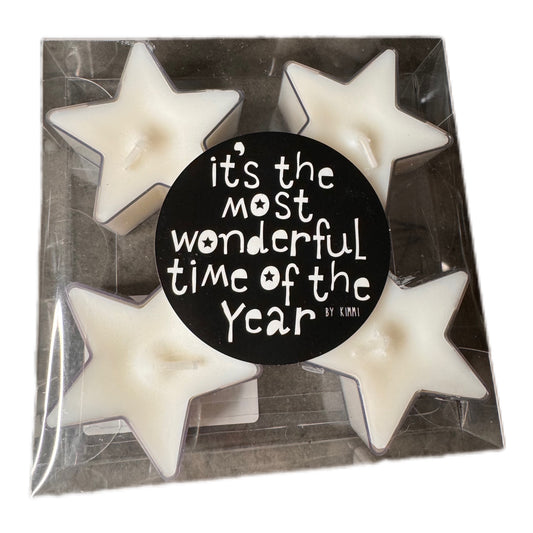 Stilvolle Teelichter in Sternform in Weiß