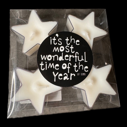 Stilvolle Teelichter in Sternform in Weiß