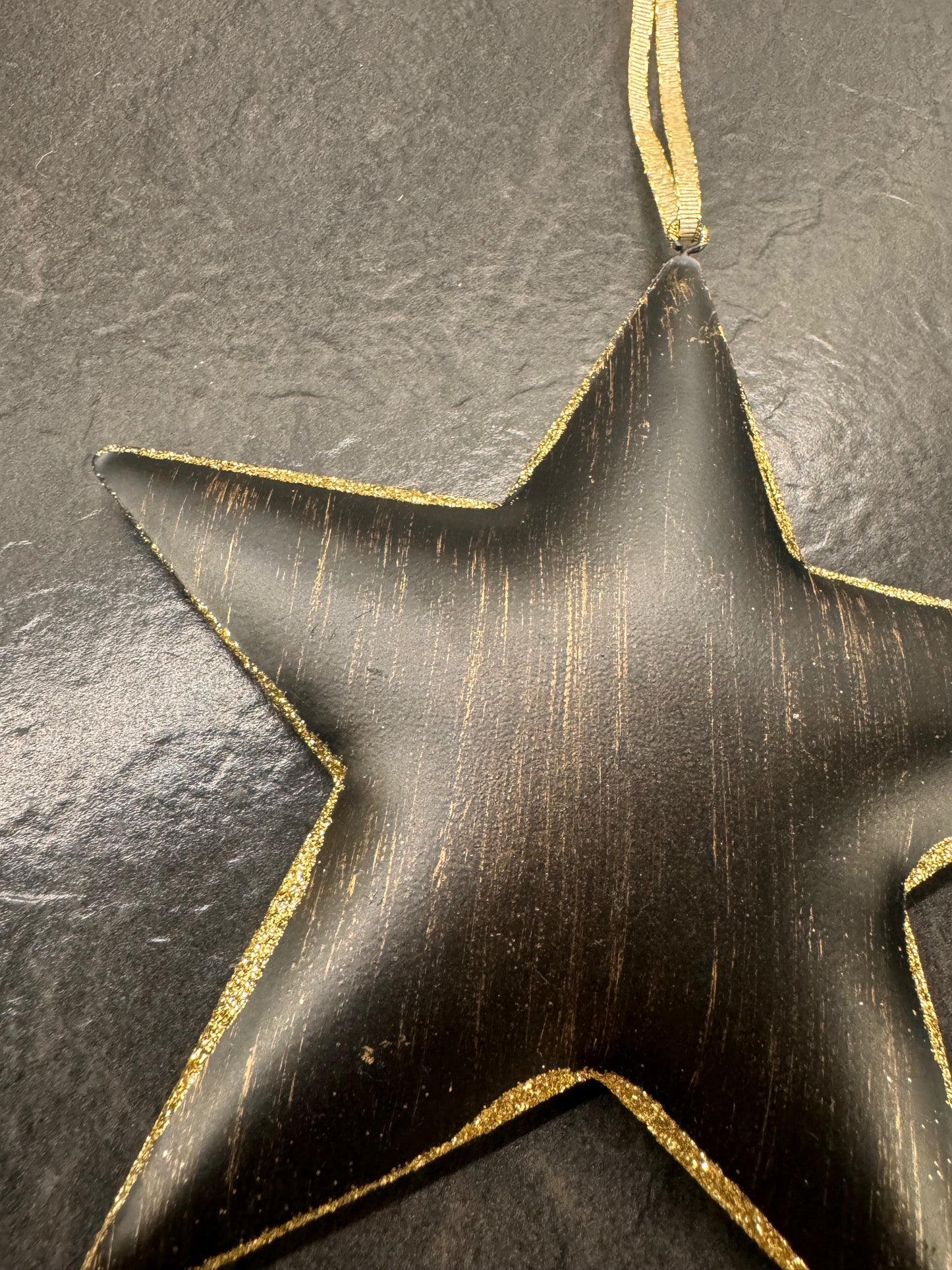 Stern Anhänger in Schwarz/ Gold ca. 15 cm in Metall