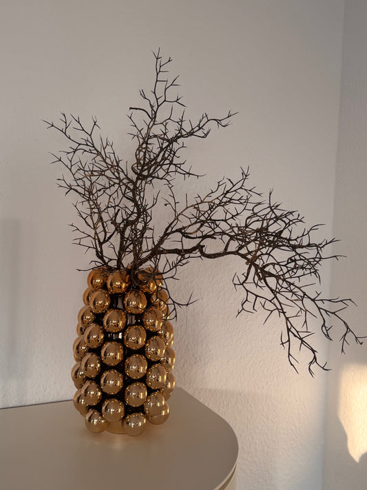 Blumenvase BIYANG in Gold Ø 16 x 24 cm von Light & LIving