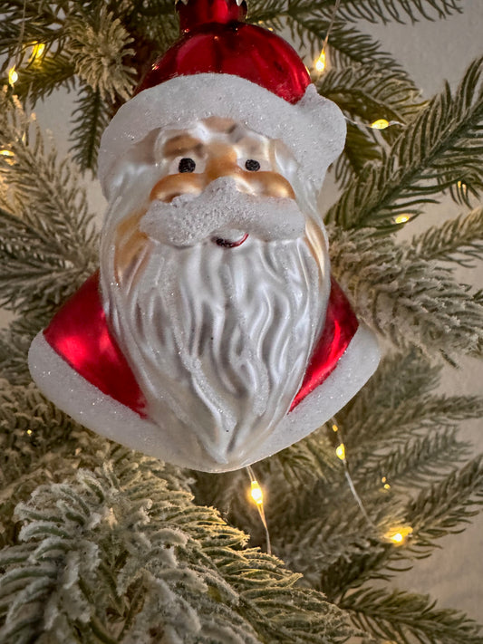 Weihnachtskugel Weihnachtsmann in Rot aus Glas von By Lauco