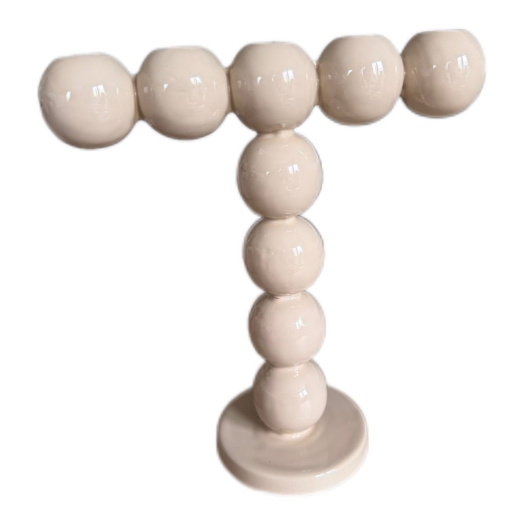 Kerzenhalter Bubbles hoch von Present Time in Taupe - JP Lifestyle & More