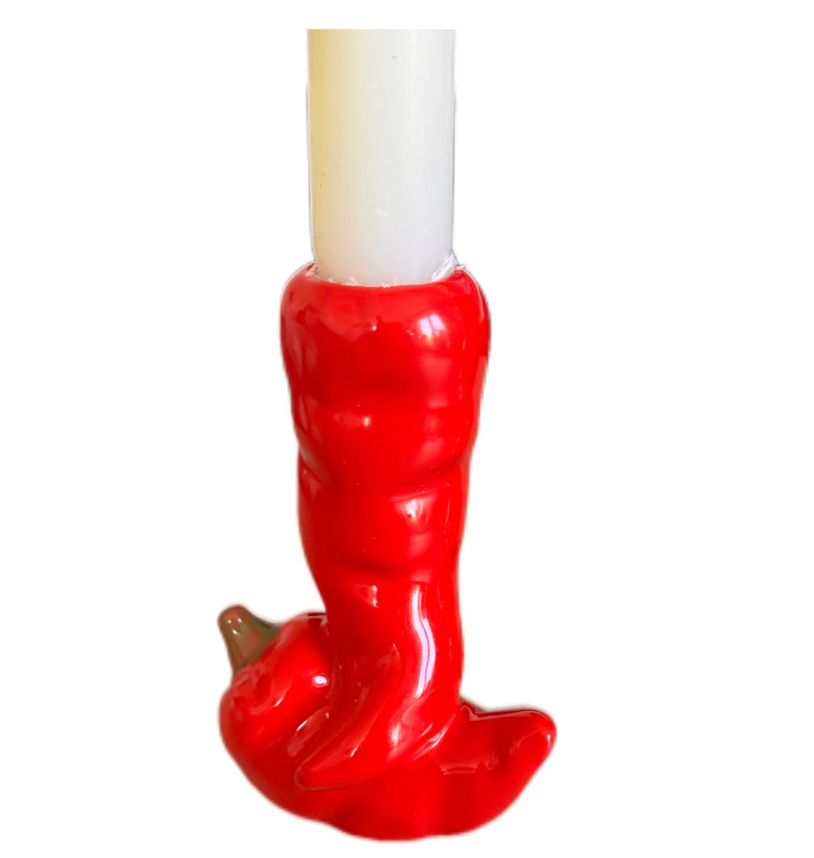 Kerzenhalter Paprika/ Chili rot aus Steingut - JP Lifestyle & More
