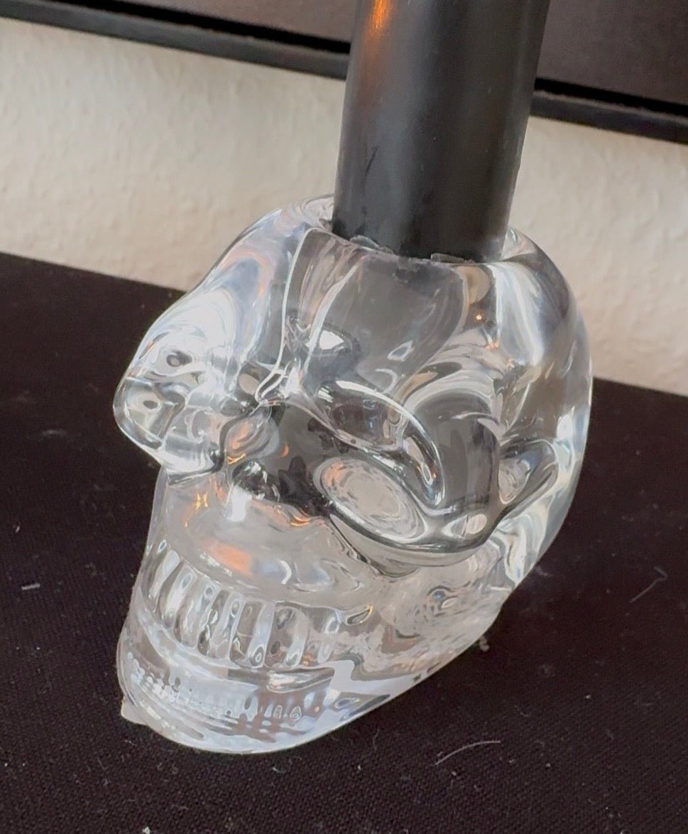 Kerzenhalter Totenkopf Glas transparent 5 cm Boltze Home - JP Lifestyle & More