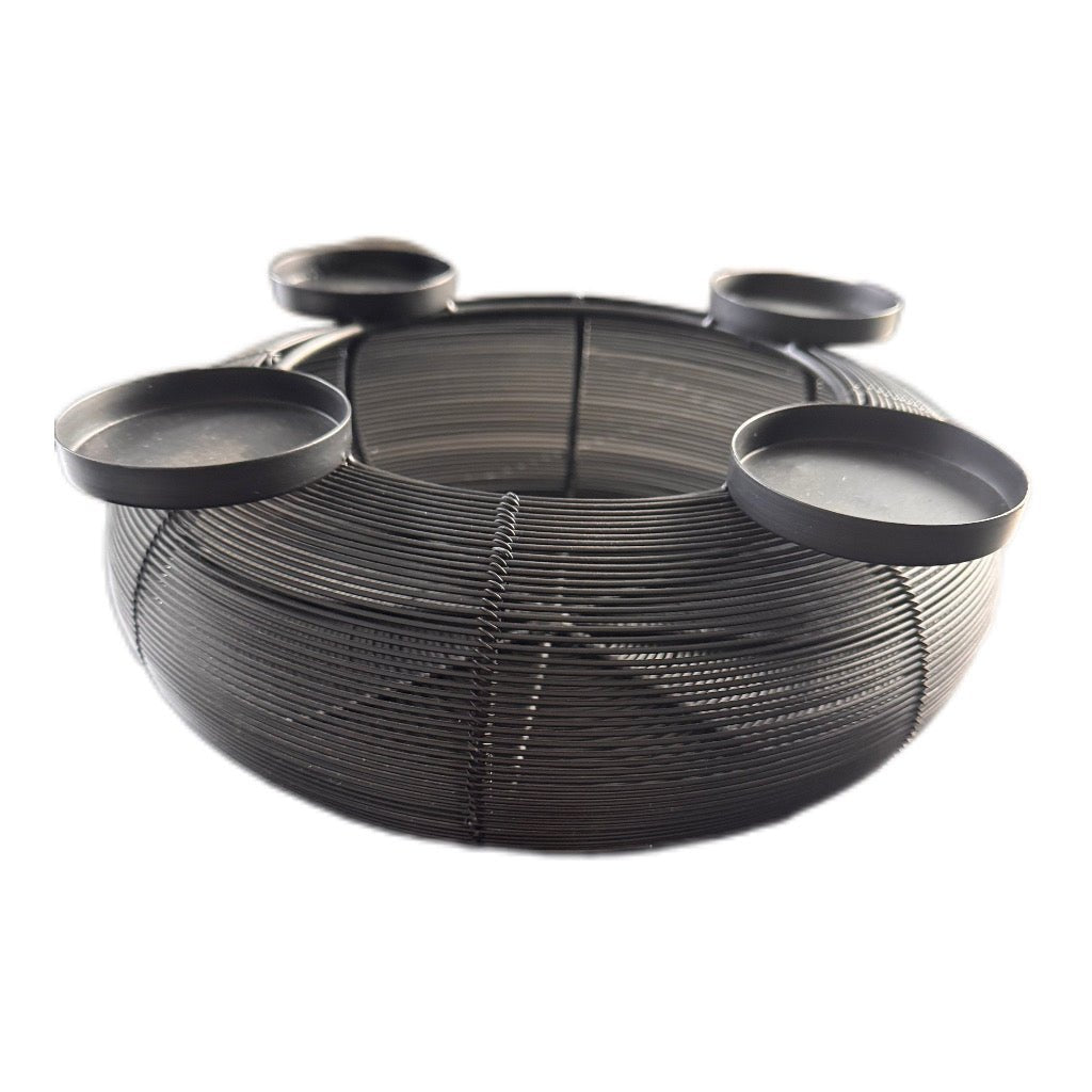 Kranz aus Metall in Schwarz von Colmore 33 x 33x 12 cm - JP Lifestyle & More