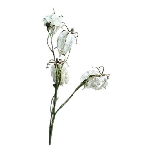 Künstlicher Gloriosa Zweig in zartem Weiß/Beige 88 cm - JP Lifestyle & More
