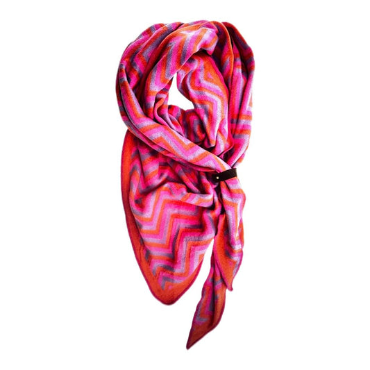 LOT83 Schal Lizzy- Lila Zickzack Motiv pink,purple, orange - JP Lifestyle & More