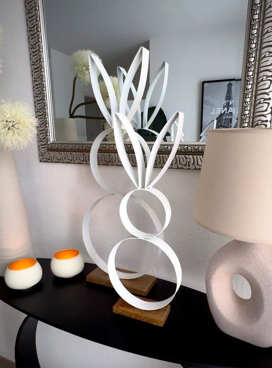 Metall-Hase Jimmi in Weiß 54 cm von Willeke - JP Lifestyle & More