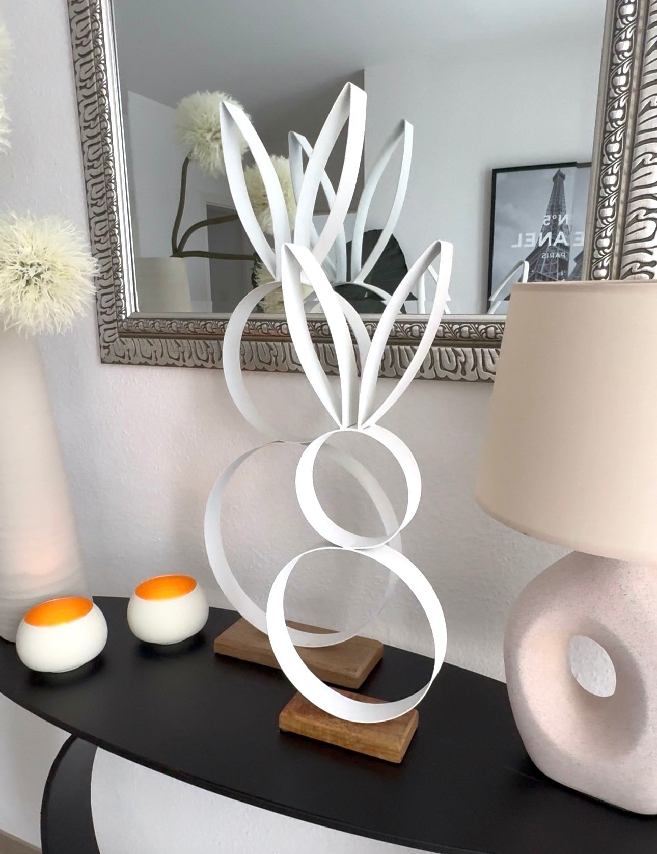 Metall-Hase Jimmi in Weiß 54 cm von Willeke - JP Lifestyle & More