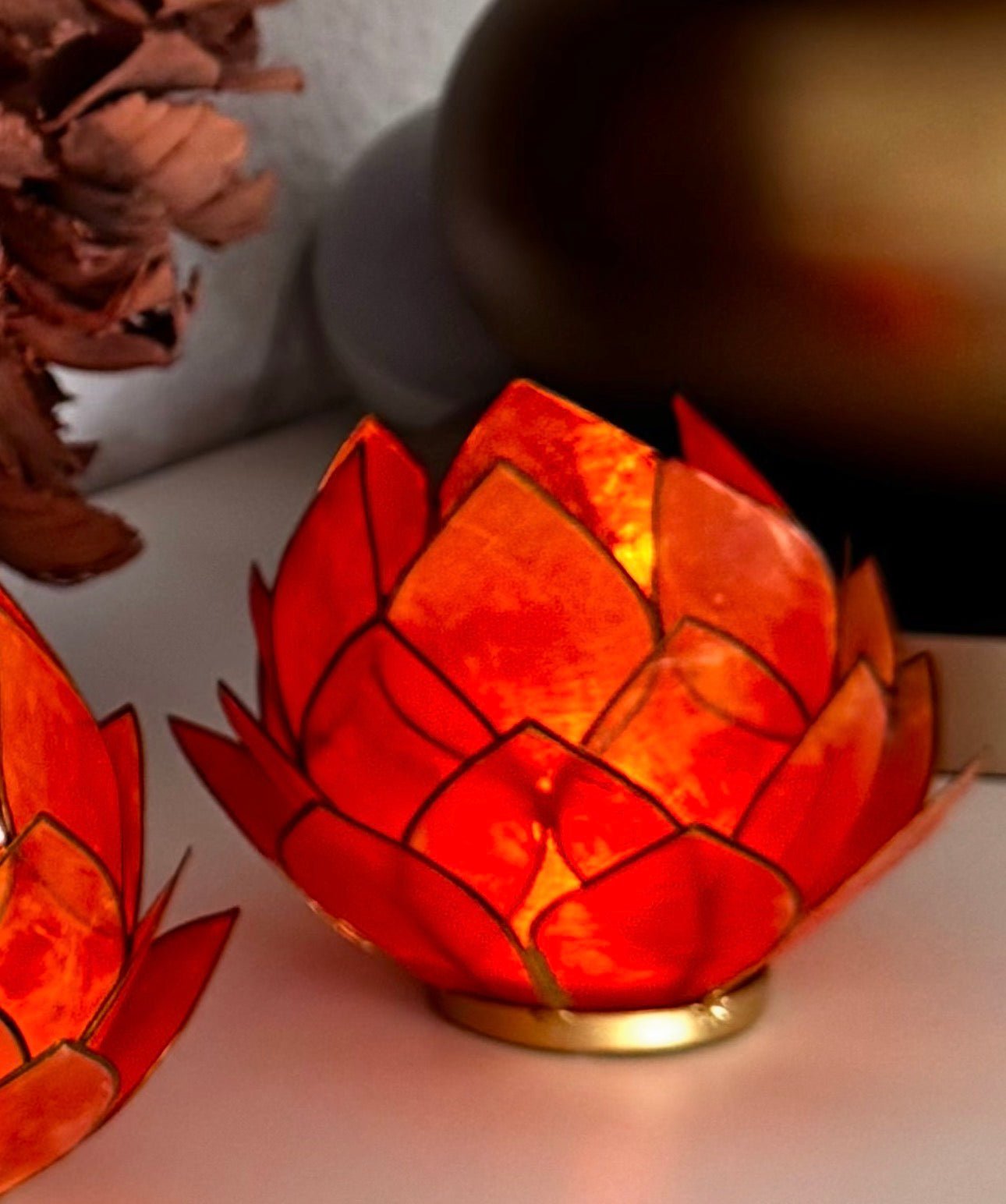 Muschel-Teelichthalter "Lotusblüte" von Kunstgewerbe Gehlmann H 10 cm ø 14 cm - JP Lifestyle & More