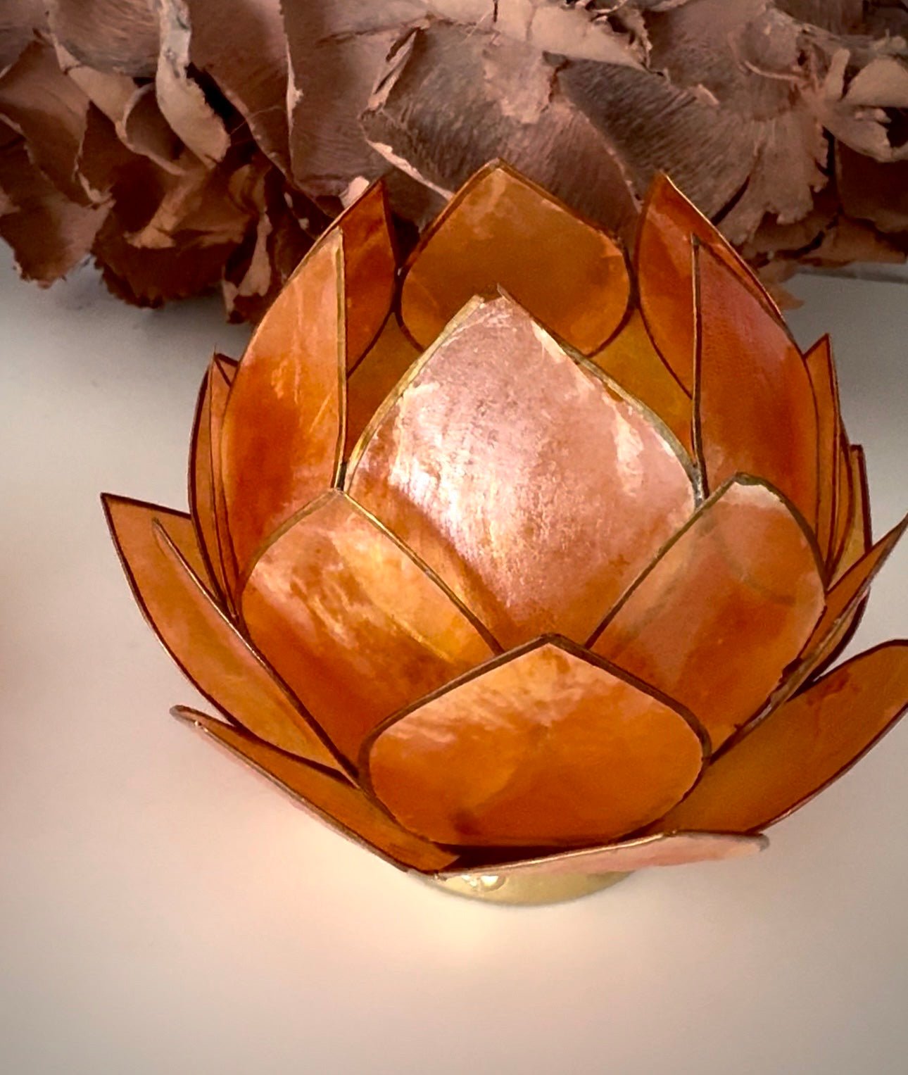 Muschel-Teelichthalter "Lotusblüte" von Kunstgewerbe Gehlmann H 10 cm ø 14 cm - JP Lifestyle & More