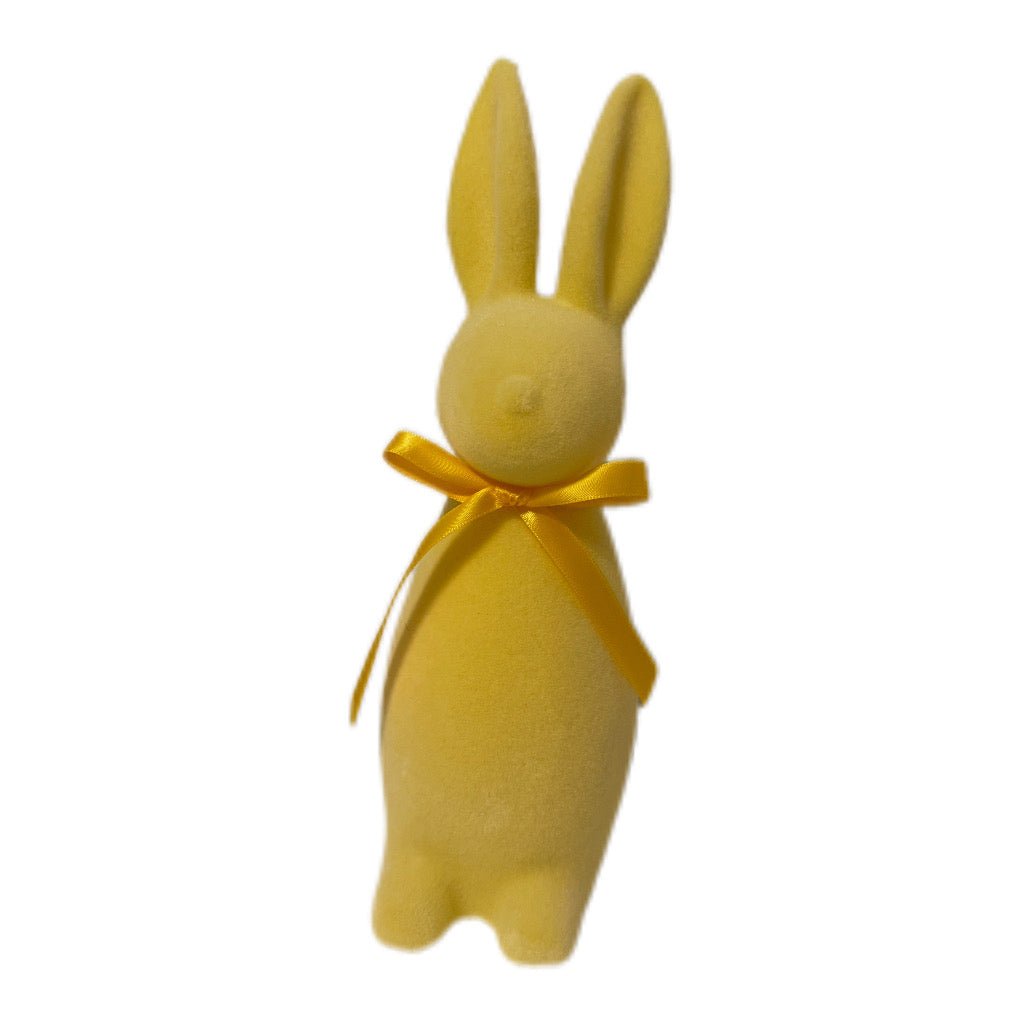 Osterhase mit Schleife beflockt in Gelb 29 cm von Wurm - JP Lifestyle & More