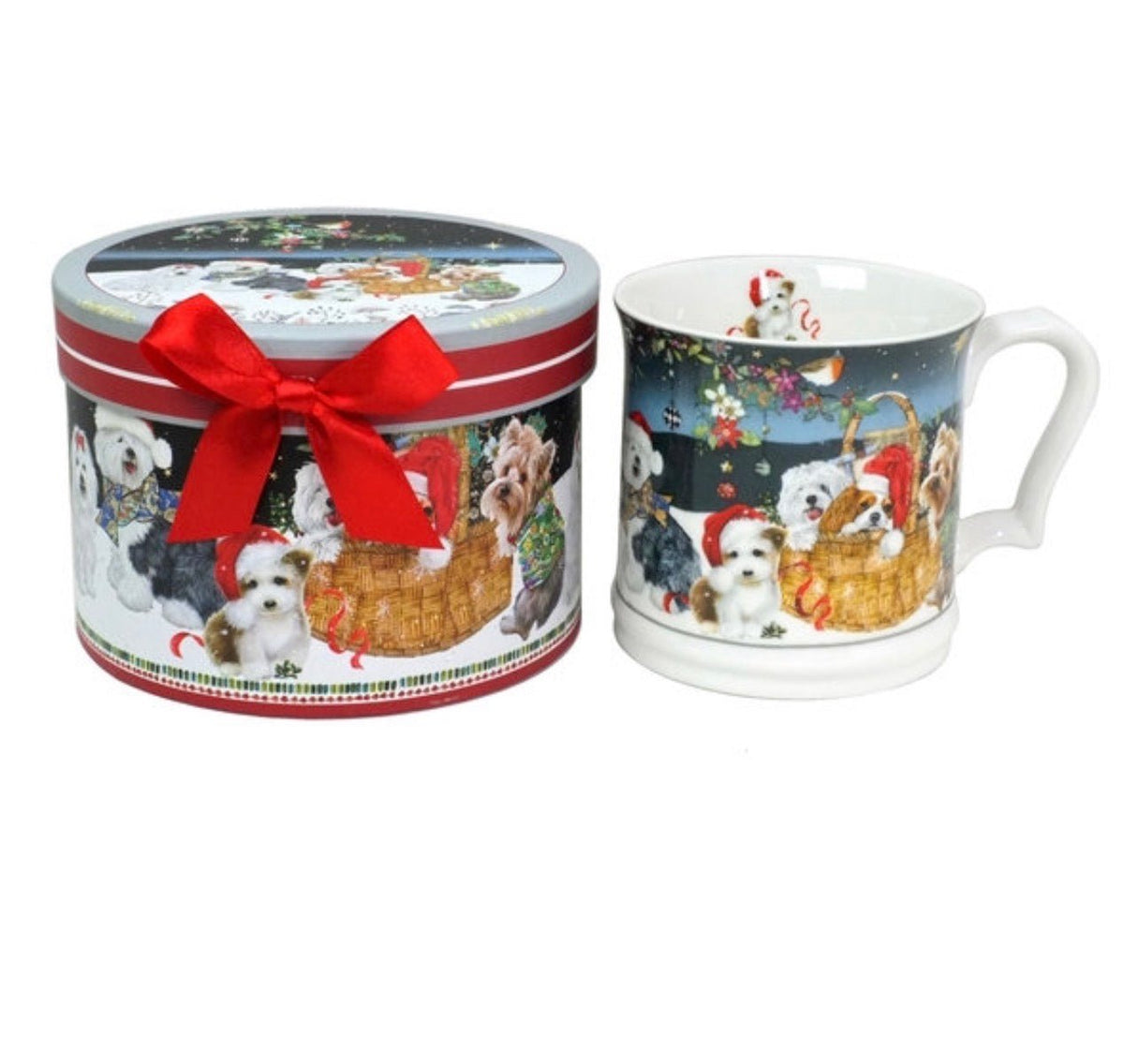Porzellantasse Chrissie 400 ml – Hunde-Weihnachtsmotiv mit Verpackung - JP Lifestyle & More