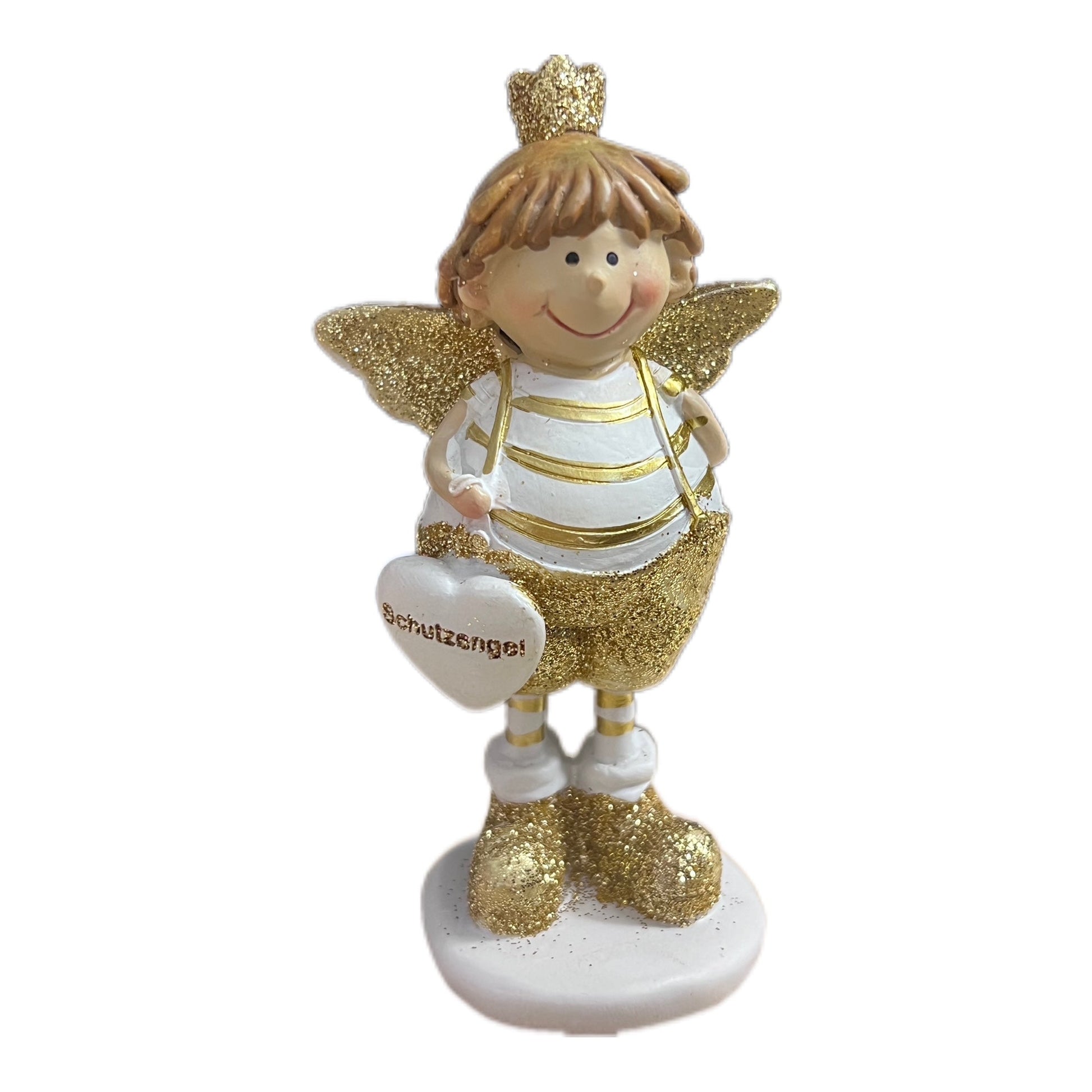 Schutzengel Figur mit goldenen Flügel 10 cm - JP Lifestyle & More