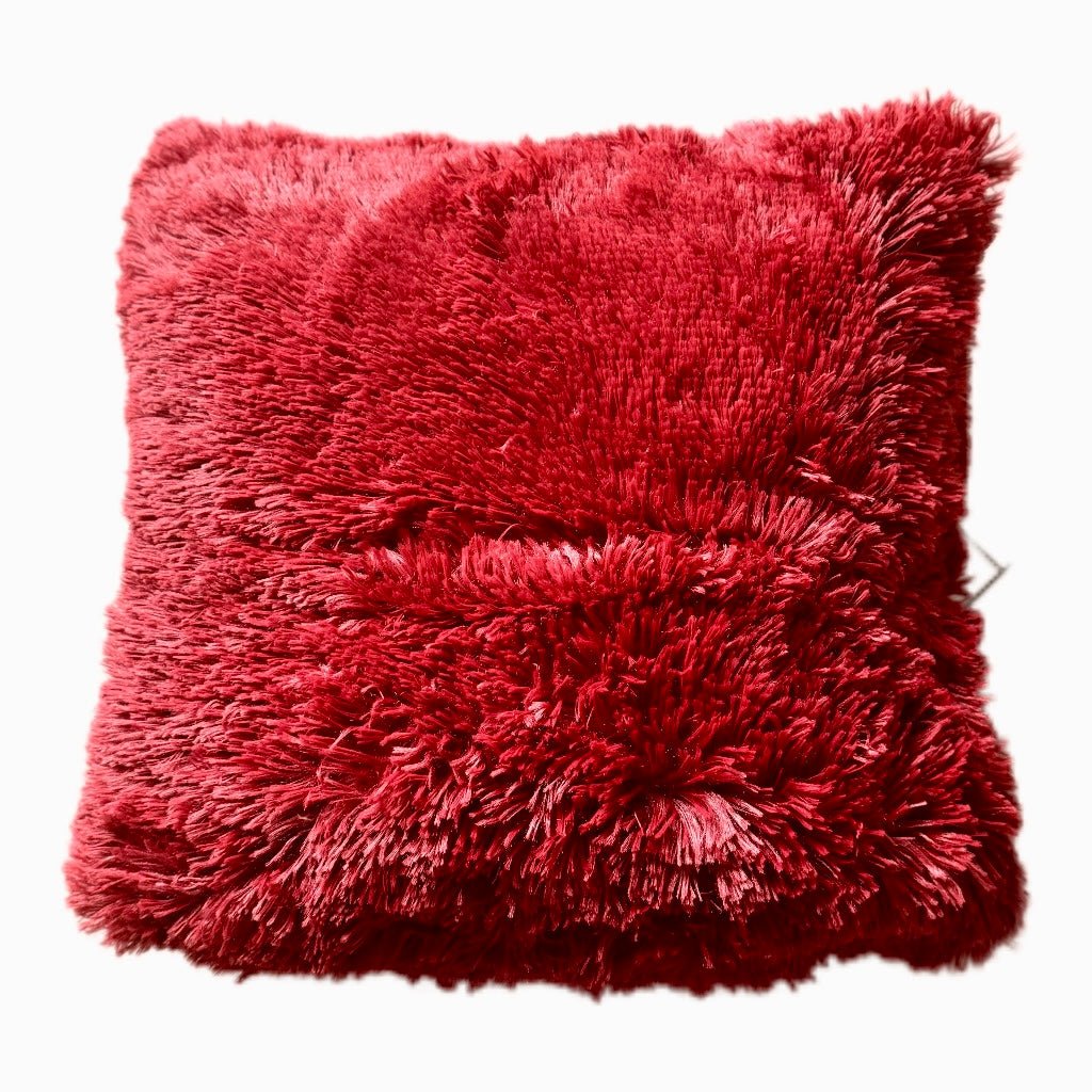 Wohnkissen Fluffy in Bordeaux Rot 45x45 cm von Dutch Decor - JP Lifestyle & More