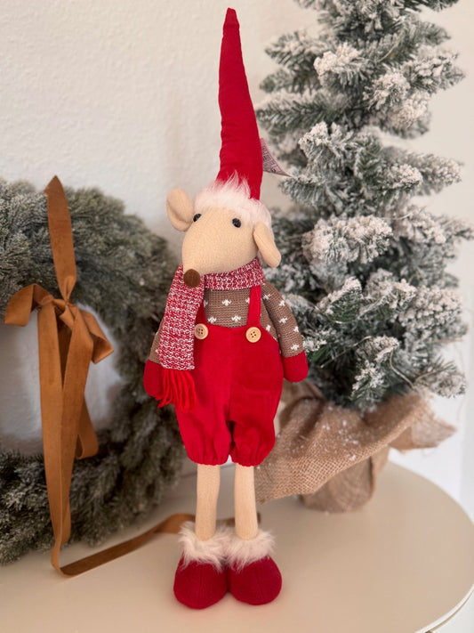 Zauberhafte Wintermaus mit Latzhose von Wurm ca 58 cm - JP Lifestyle & More